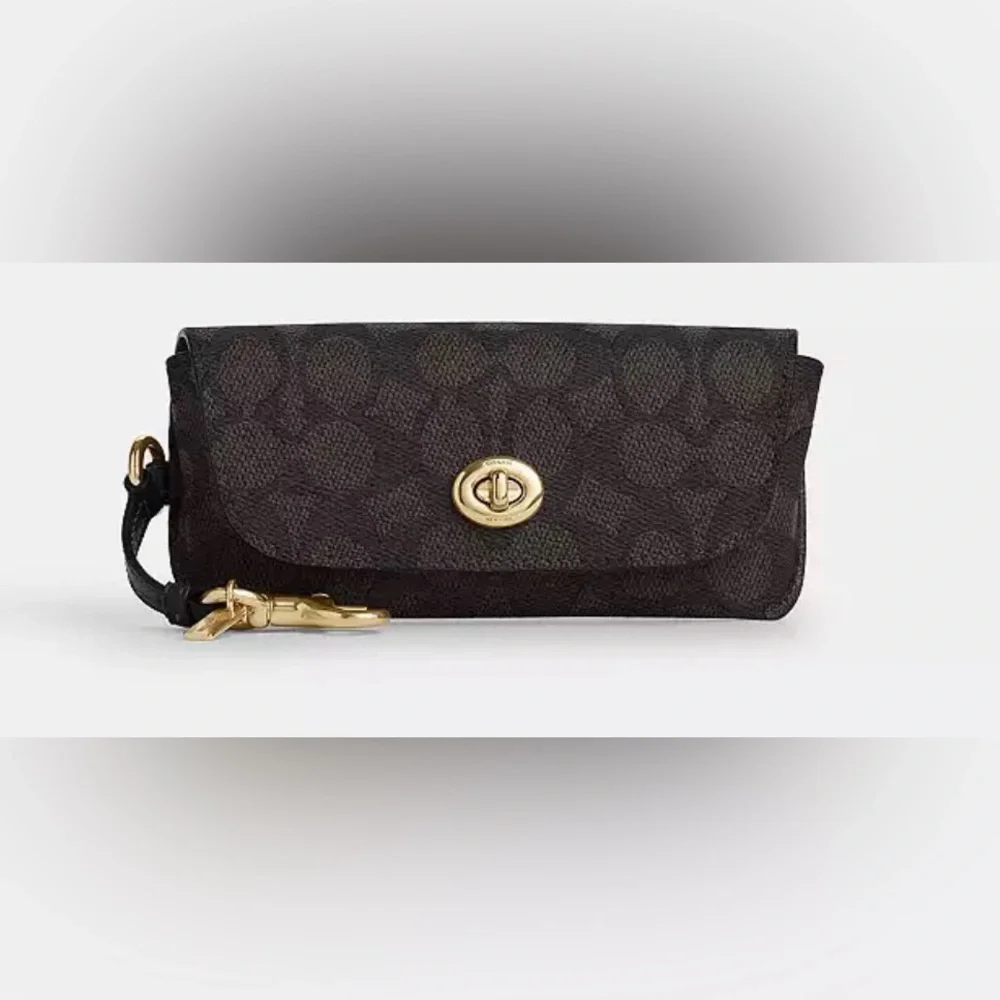 Coach 🆕 monogram Sunglass Case In Signature Canvas brown